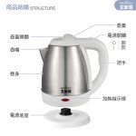 大家源1.2L 304不鏽鋼快煮壺-白色 TCY-261202：圖片 9