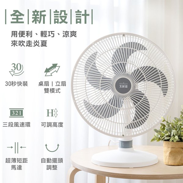 大家源14吋桌立兩用扇 TCY-851403：圖片 2
