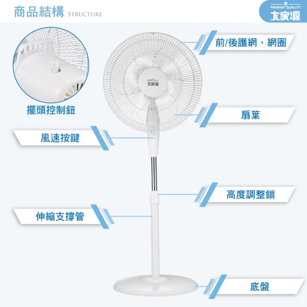 大家源16吋立扇 TCY-851601：圖片 12