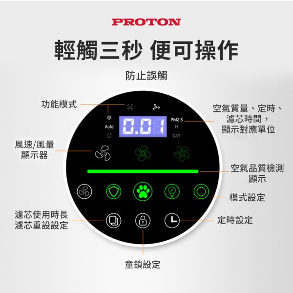 【PROTON 普騰】智慧數顯寵專用空氣淨化器Y-710：圖片 5